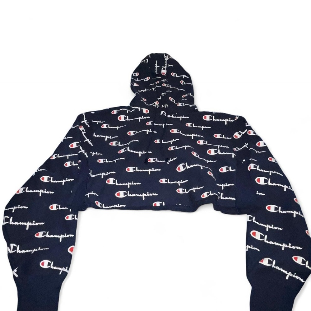 Champion Reverse Weave Navy Cropped Hoodie Women’s Size Medium